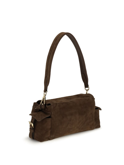 explore medium suede shoulder bag