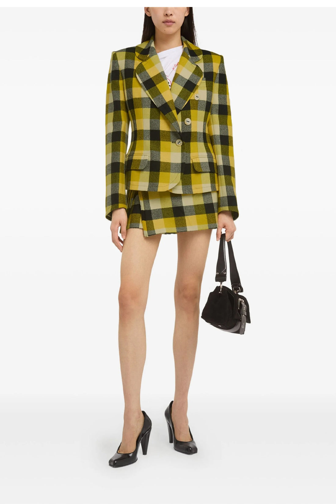 VIVIENNE WESTWOOD 38 georgia single-breasted wool pixel check blazer