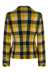 georgia single-breasted wool pixel check blazer