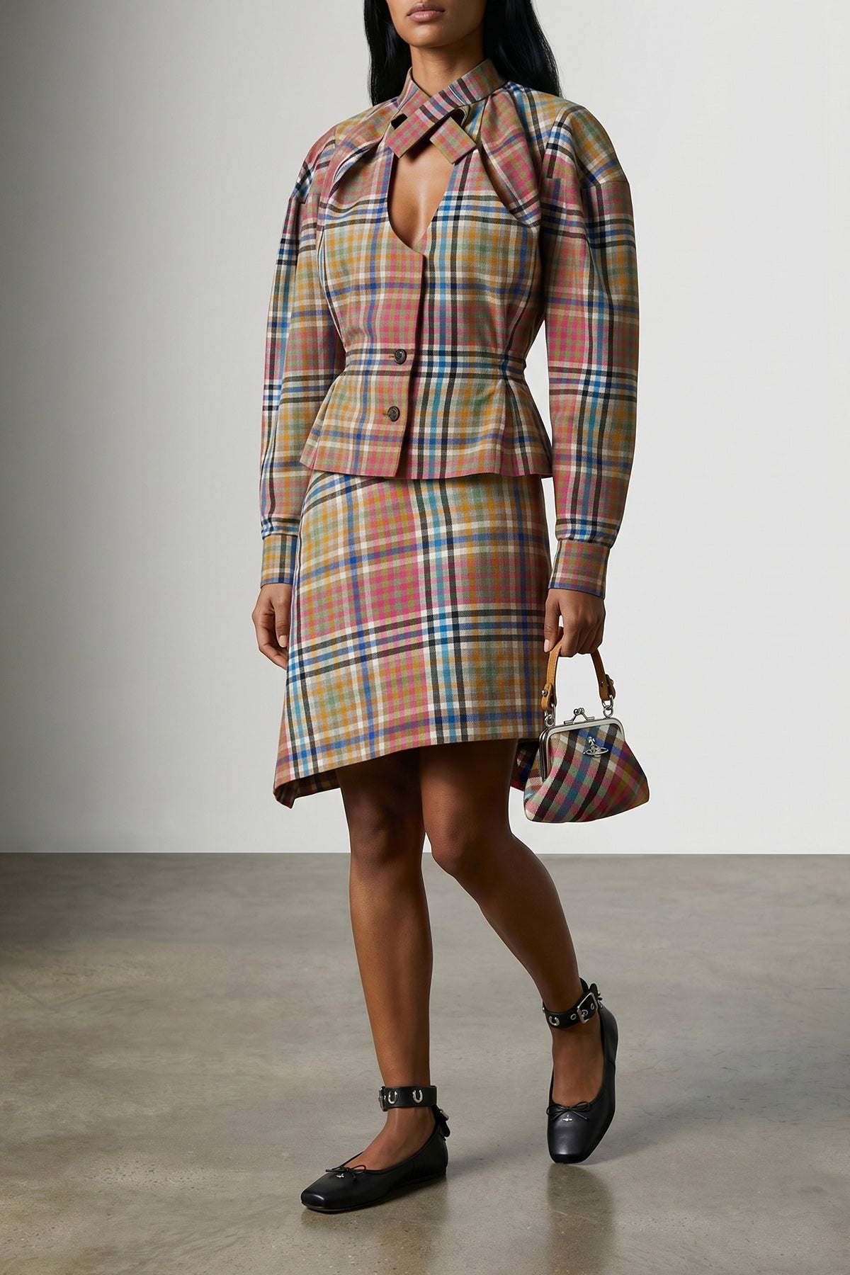vase ensemble lightweight heather check wool blazer jacket
