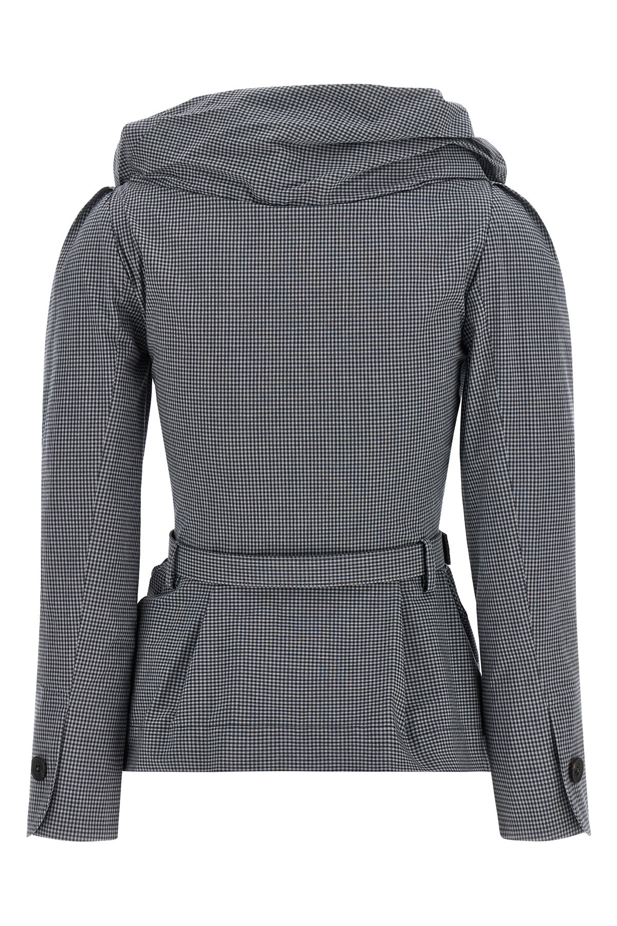 kendall single-breasted blazer in all-over check patterned cotton