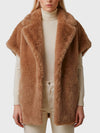long-hair fur-effect sleeveless vest