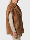 long-hair fur-effect sleeveless vest