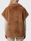 long-hair fur-effect sleeveless vest
