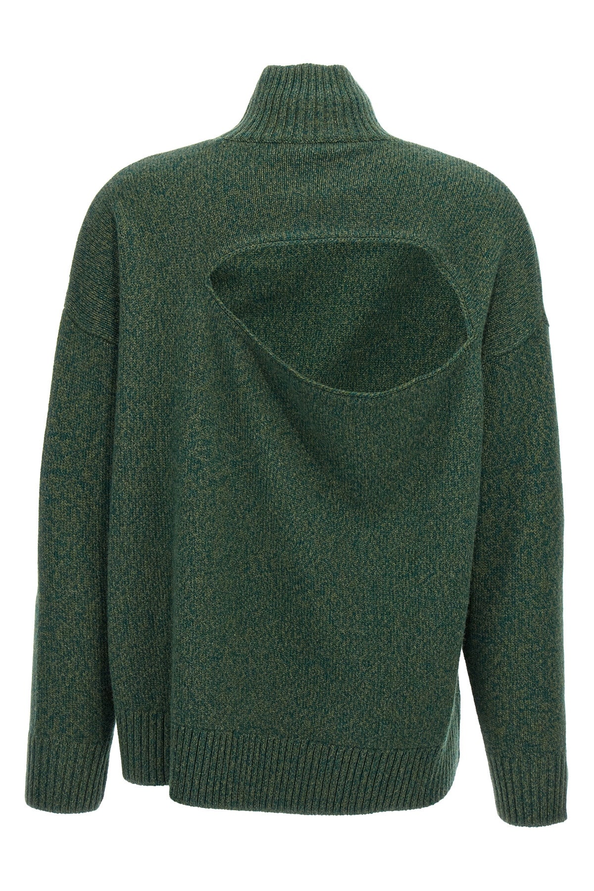convertible sweater in wool blend mouline
