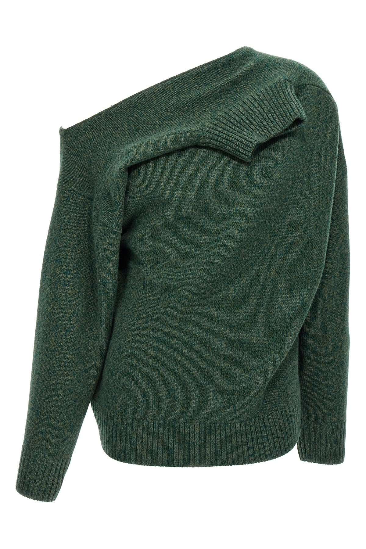 convertible sweater in wool blend mouline