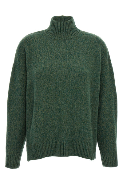 convertible sweater in wool blend mouline