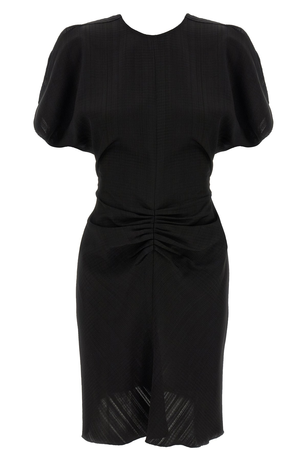 gathered waist mini dress in new viscose