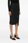 padded tube detail wool skirt