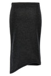 padded tube detail wool skirt