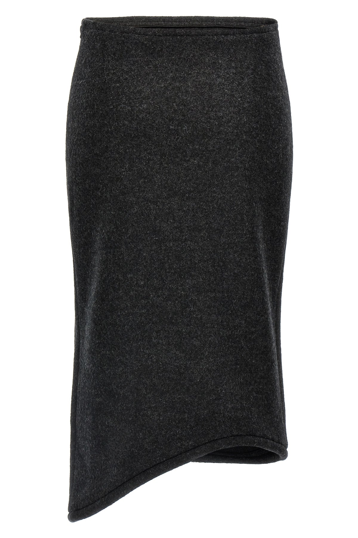 padded tube detail wool skirt