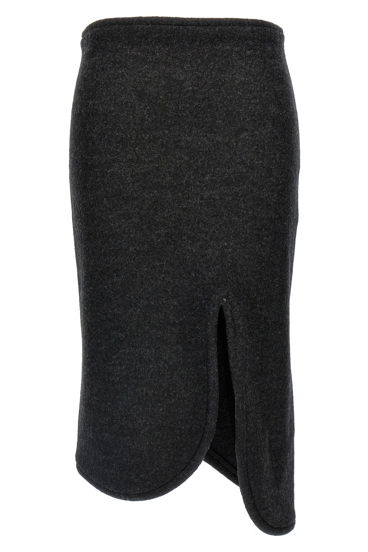 padded tube detail wool skirt