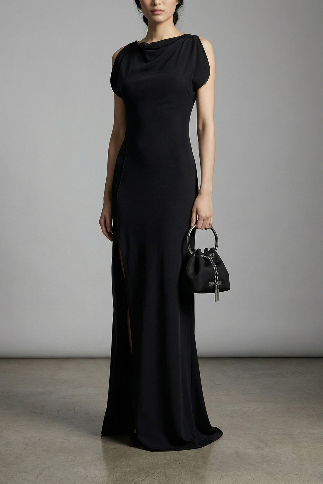 VICTORIA BECKHAM 6 long carla dress in satin crepe