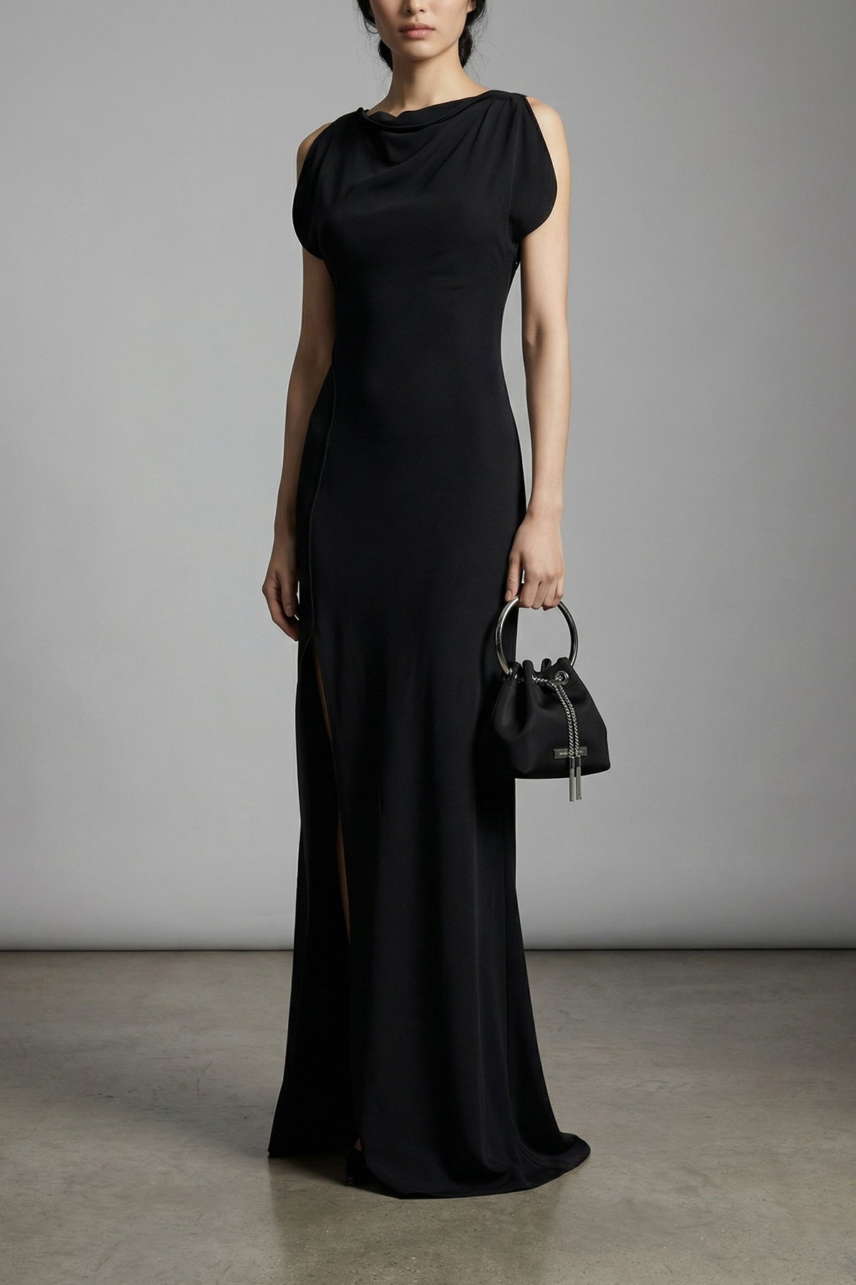long carla dress in satin crepe