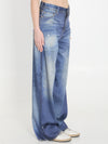 printed pants jeans effect