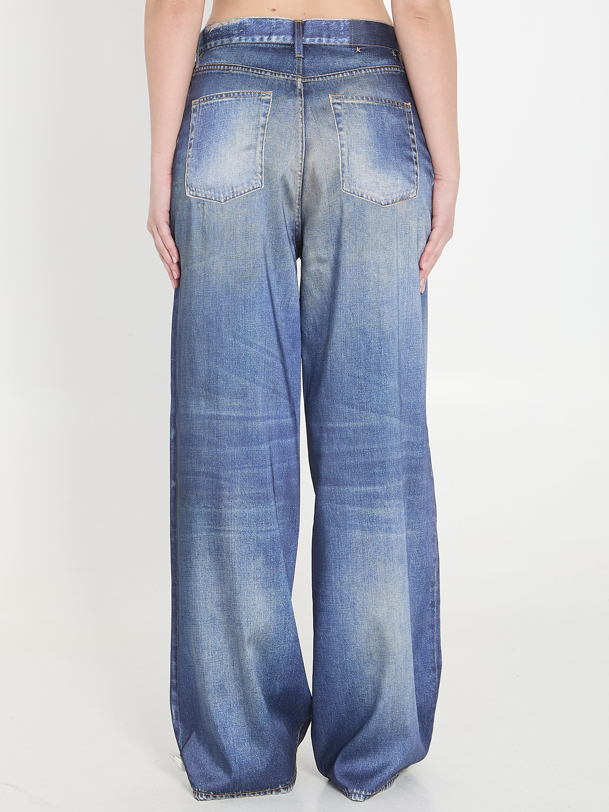 printed pants jeans effect