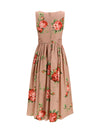 cotton dress with rose bouquet print