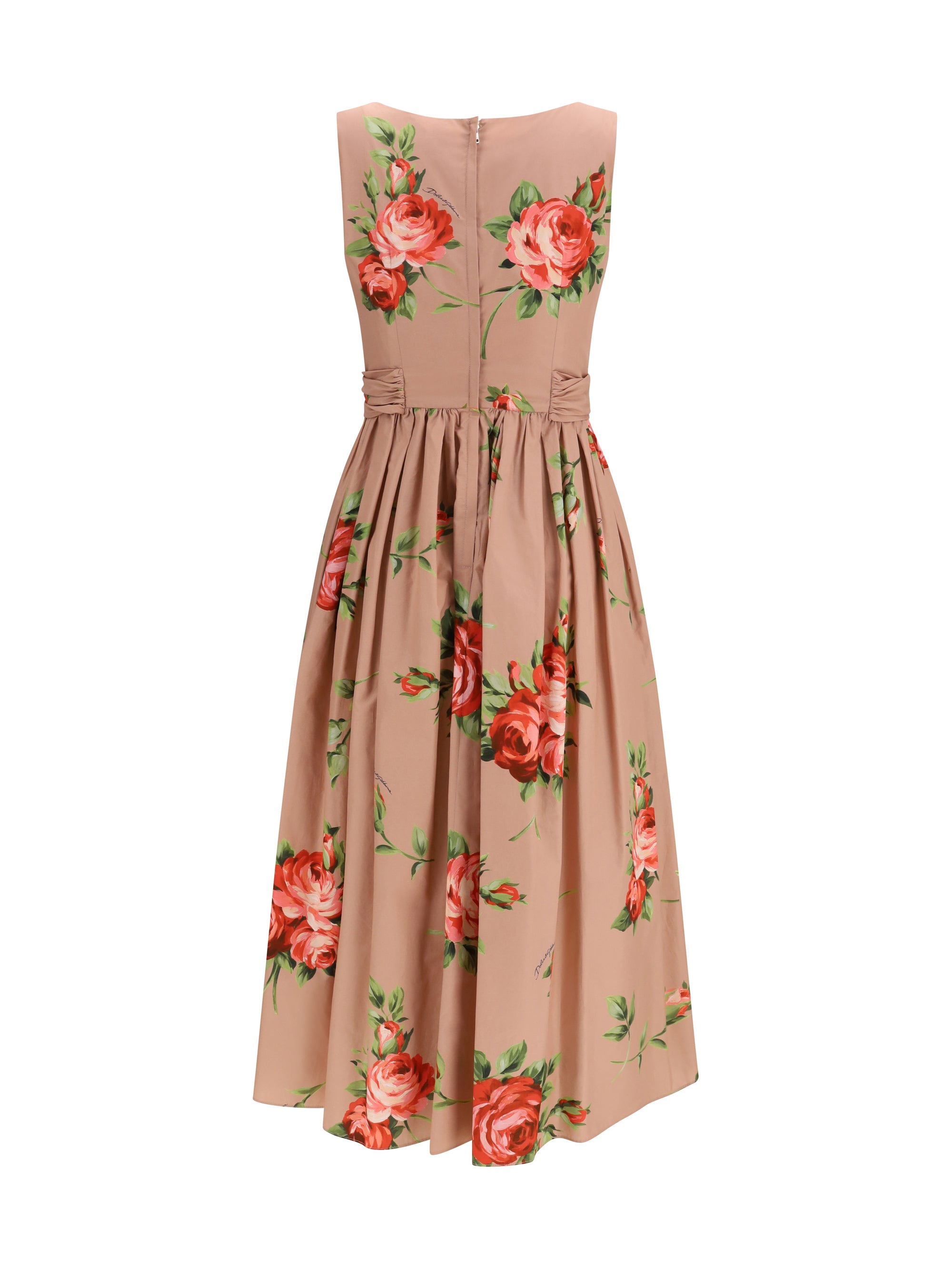 cotton dress with rose bouquet print