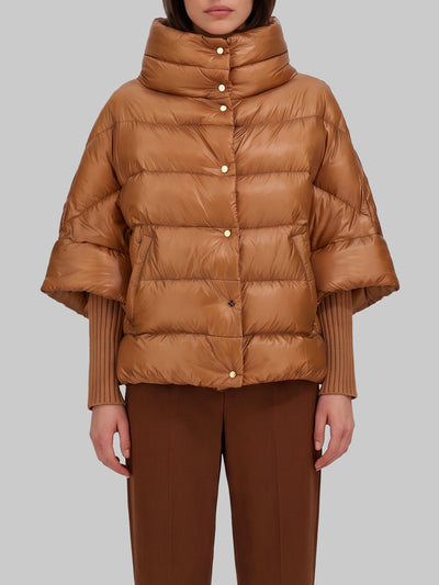 high-neck cape in ultra-light nylon