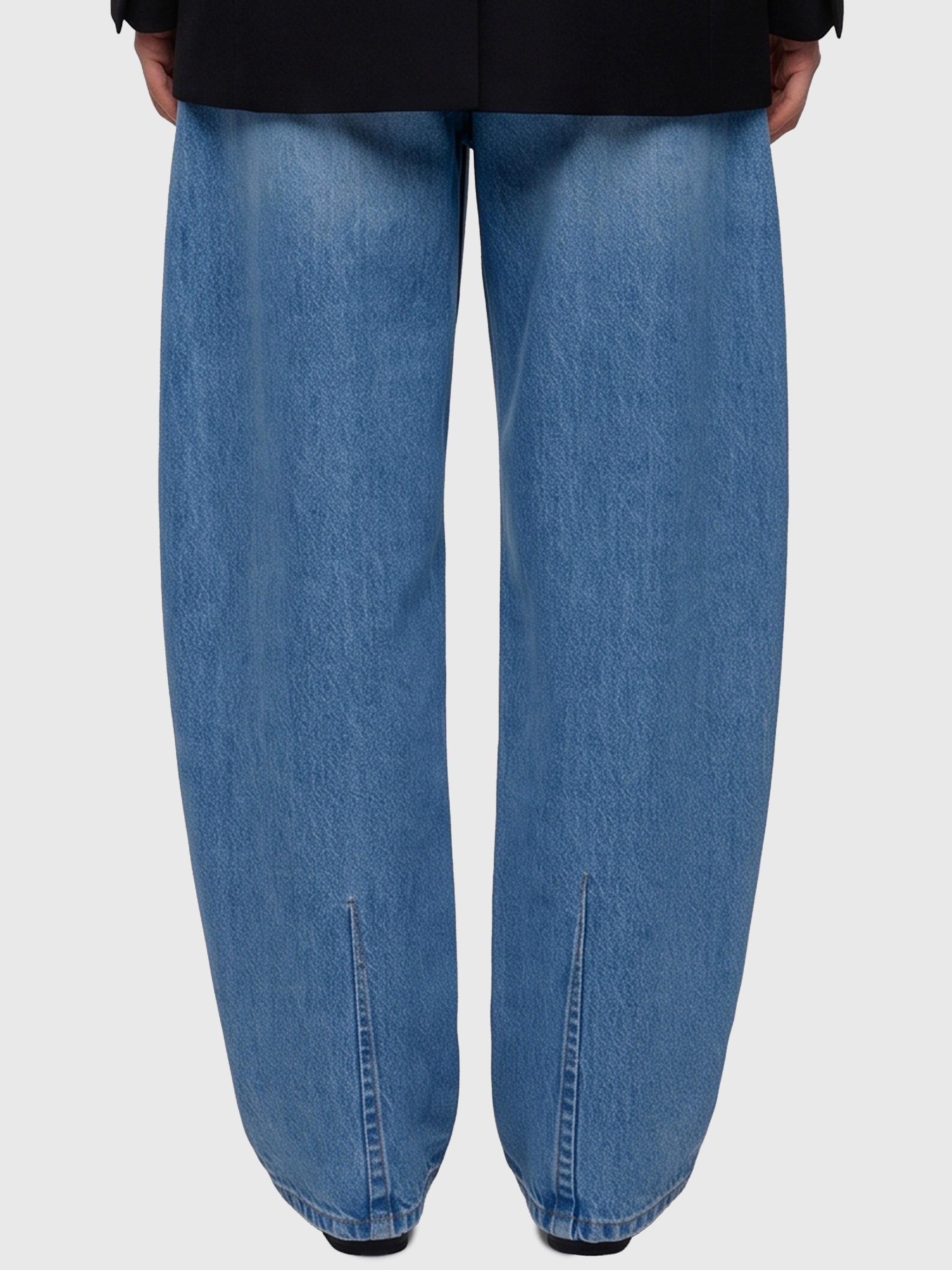 high-waist barrel-leg jeans
