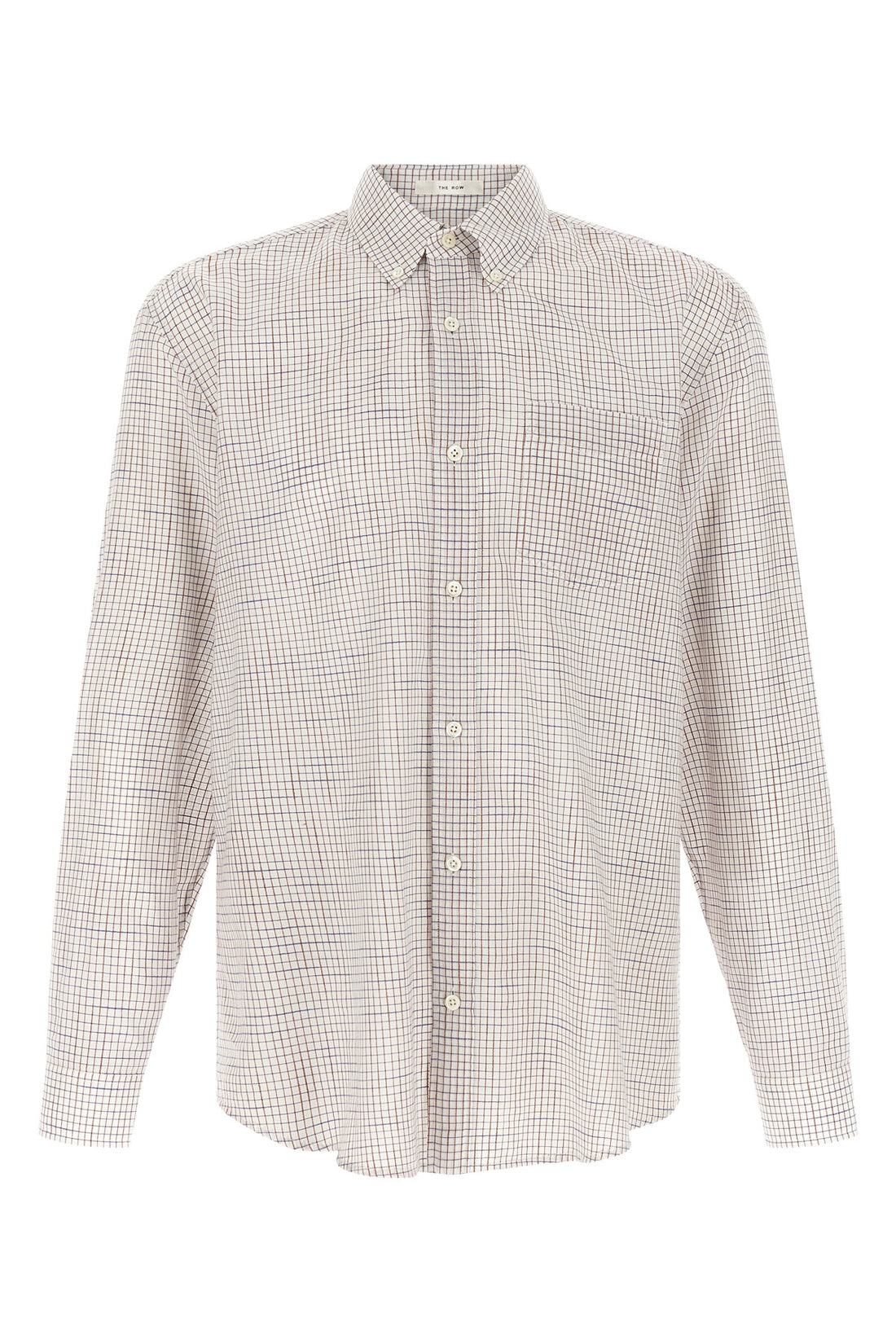 THE ROW M pompeo checked cotton chambray shirt