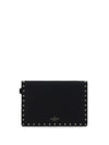 rockstud leather clutch