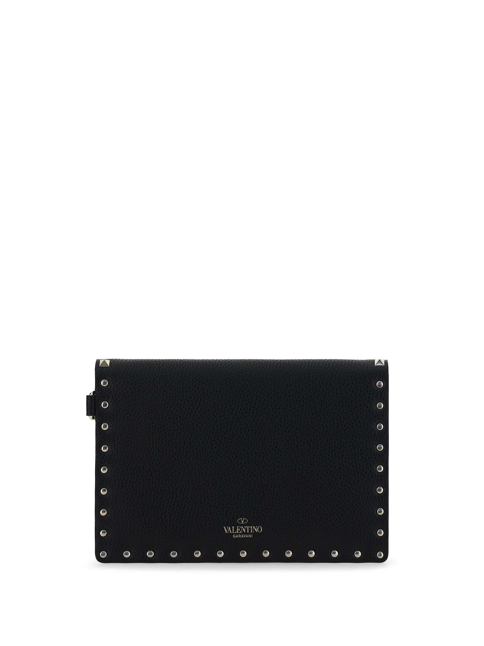rockstud leather clutch