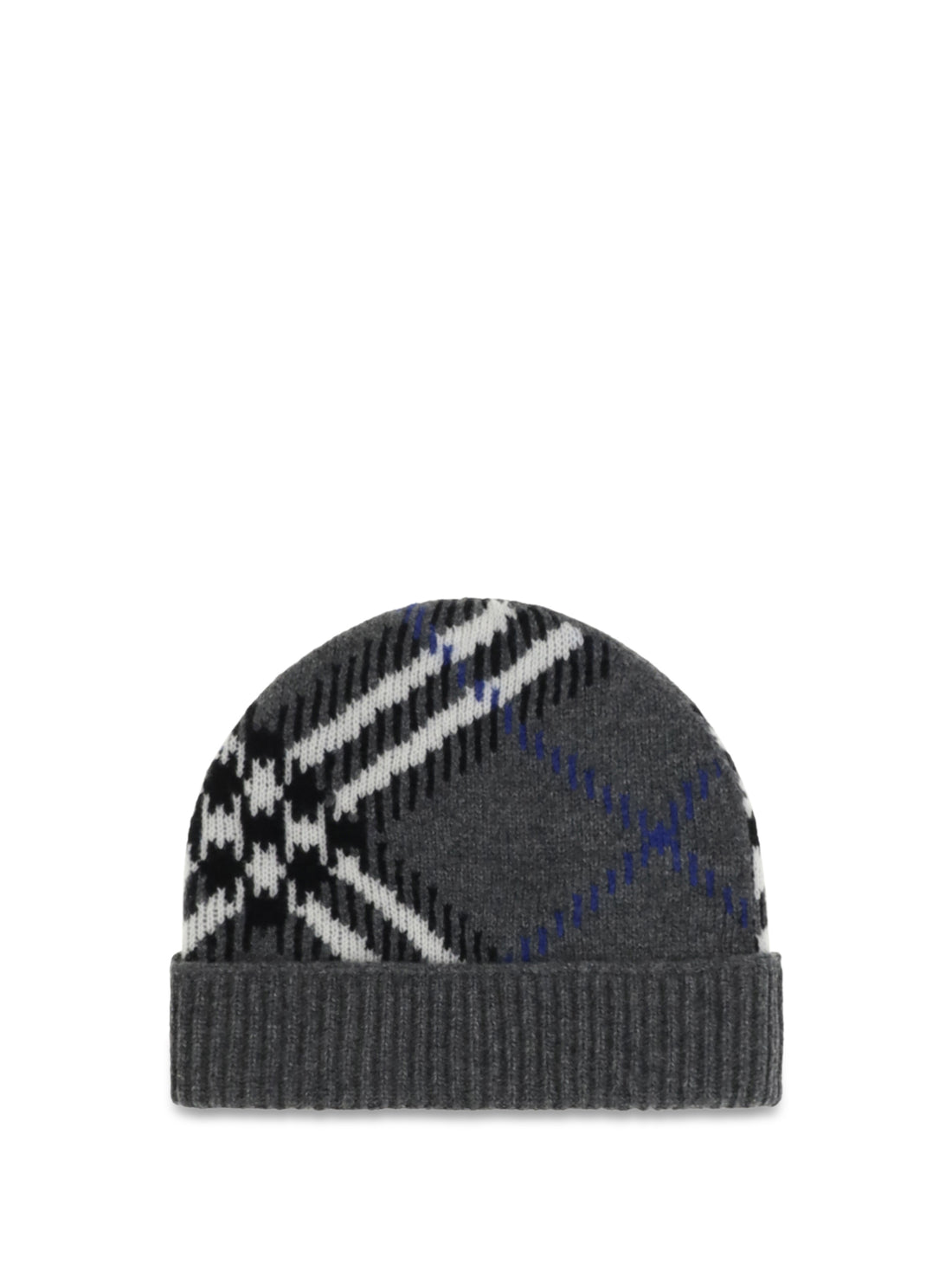 BURBERRY OS checked cashmere-blend beanie