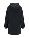 panama and fleece single-breasted peacoat