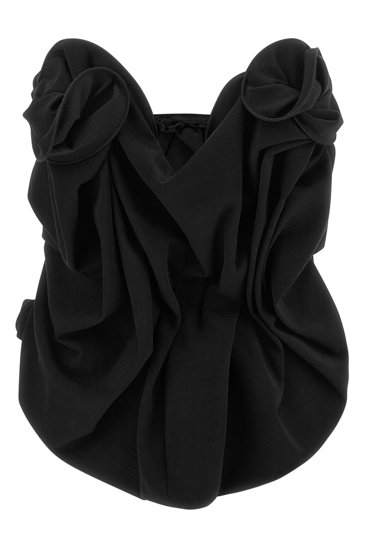 the off-the-shoulder corset top magda butrym 01 in fine structured wool stands