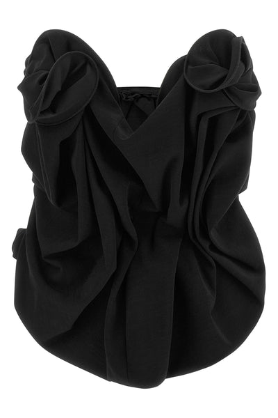 the off-the-shoulder corset top magda butrym 01 in fine structured wool stands