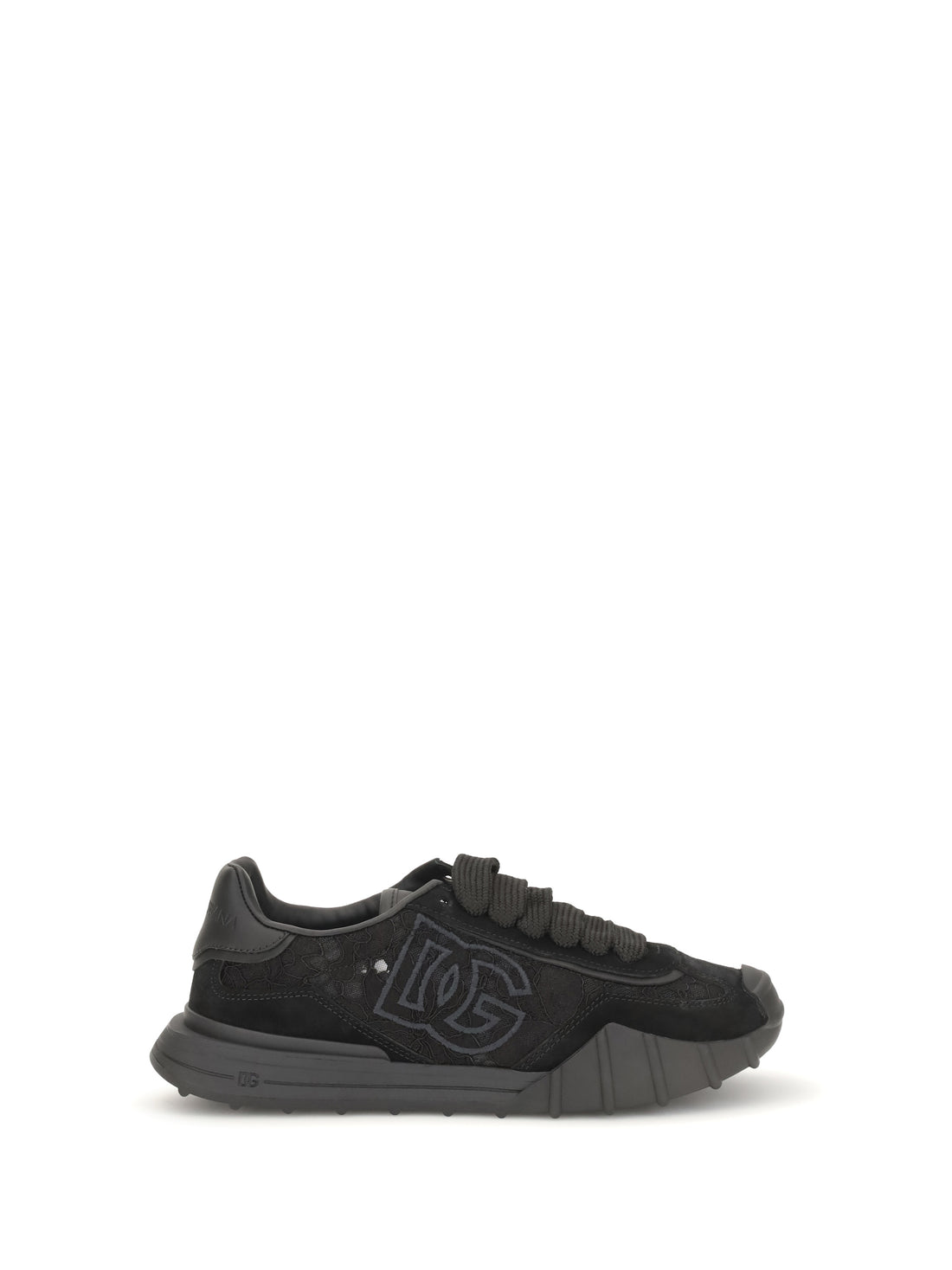 DOLCE &amp; GABBANA 36 leather and lace sneakers