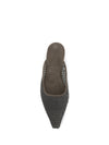 suede ballerinas with embellished net embroidery