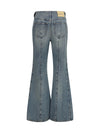 high-waisted flared cotton denim jeans