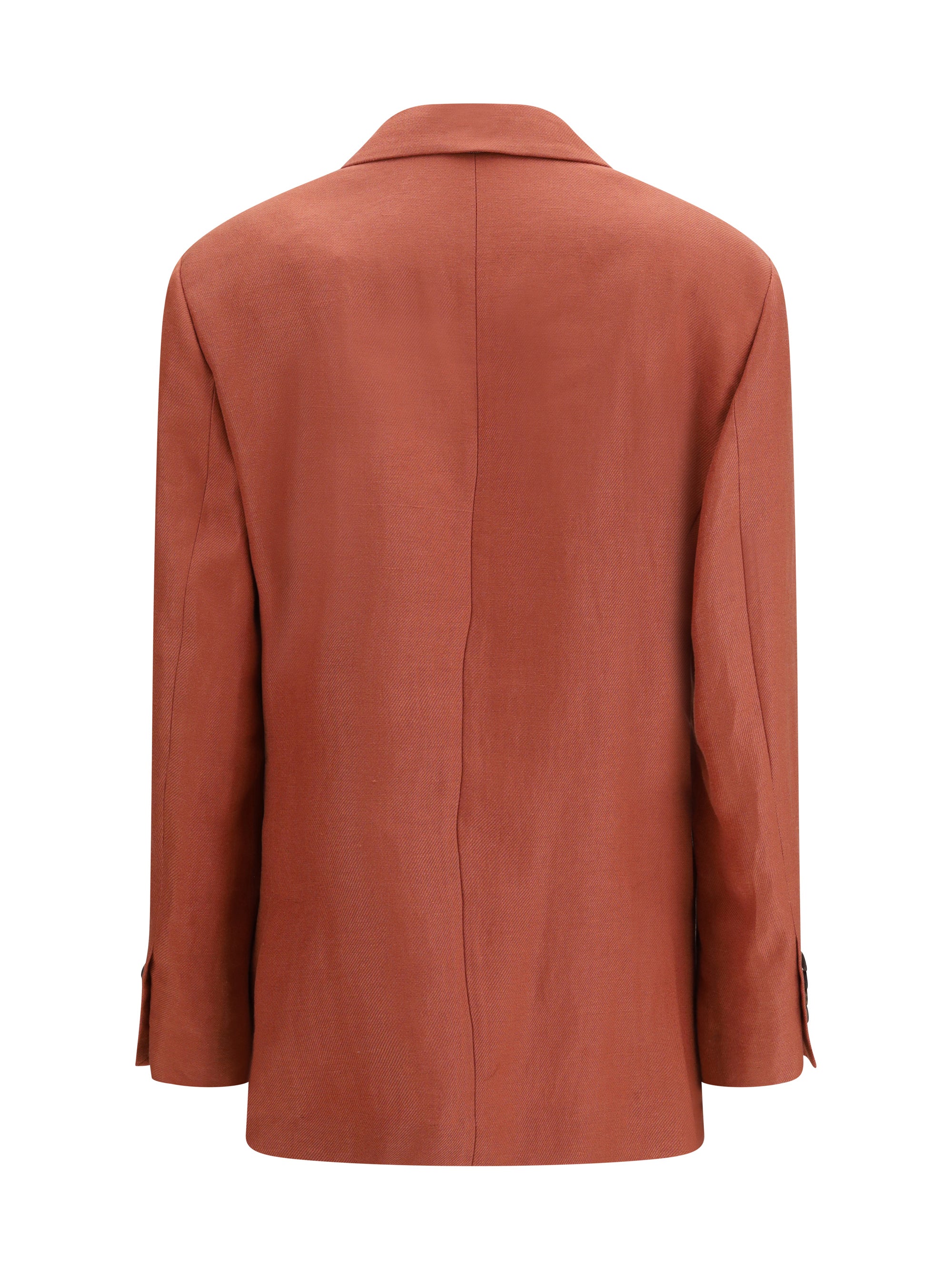 single-breasted linen blazer