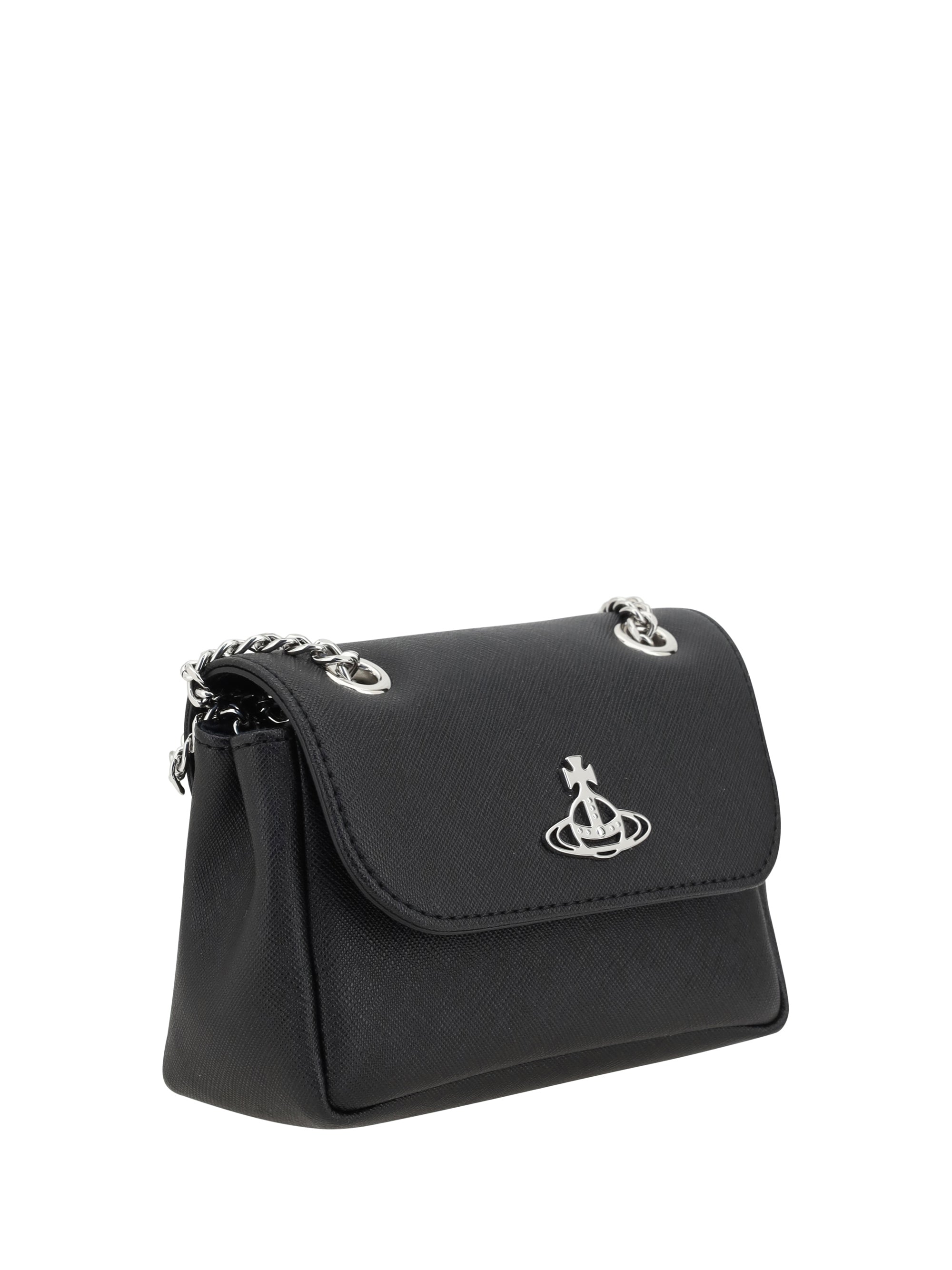 shoulder bag with orb plaque