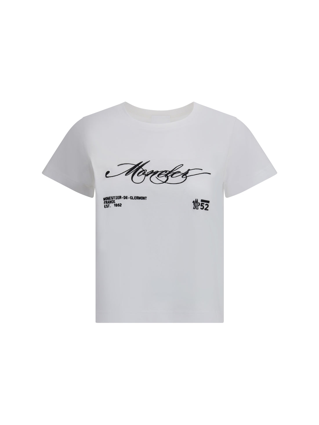 MONCLER XS logo crop t-shirt