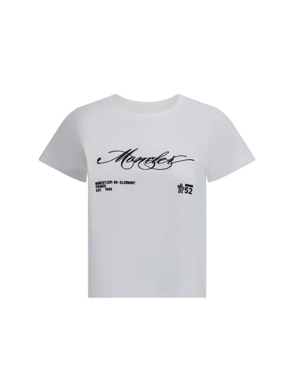 MONCLER XS logo crop t-shirt