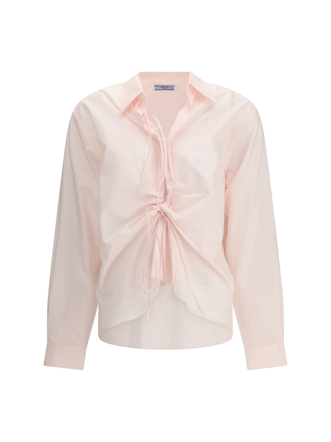 PRADA 38 shirt in cotton with a ribbon detail
