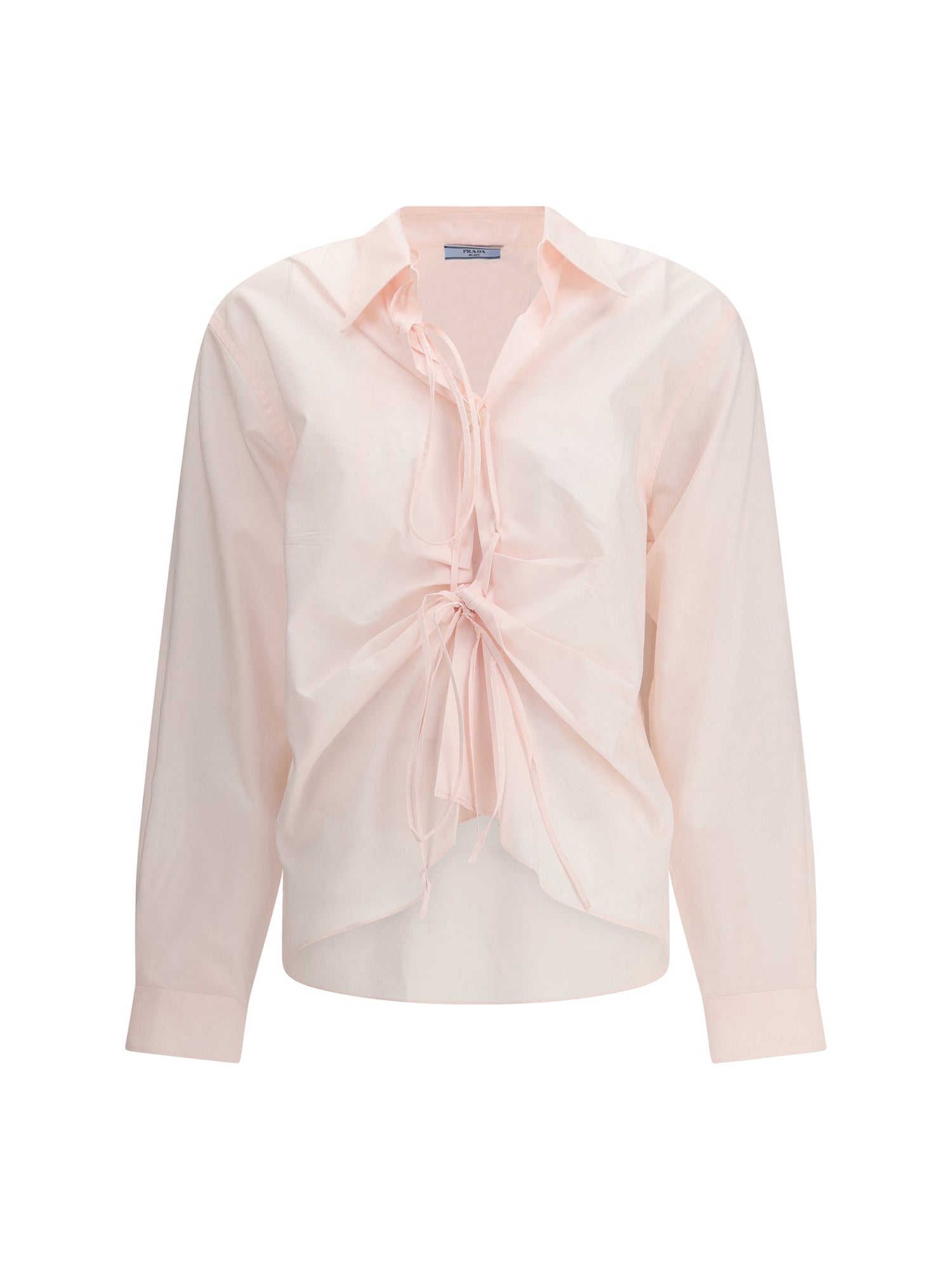 PRADA 38 shirt in cotton with a ribbon detail