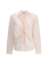 PRADA 38 shirt in cotton with a ribbon detail