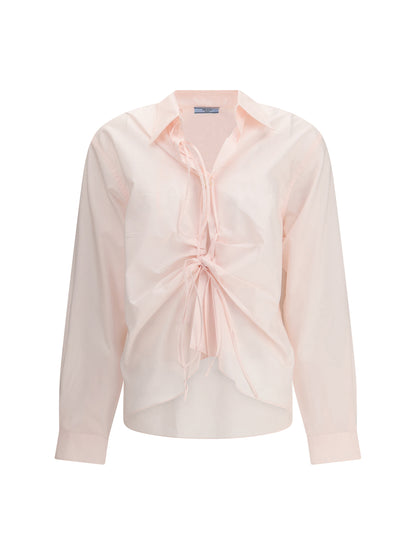 PRADA 38 shirt in cotton with a ribbon detail
