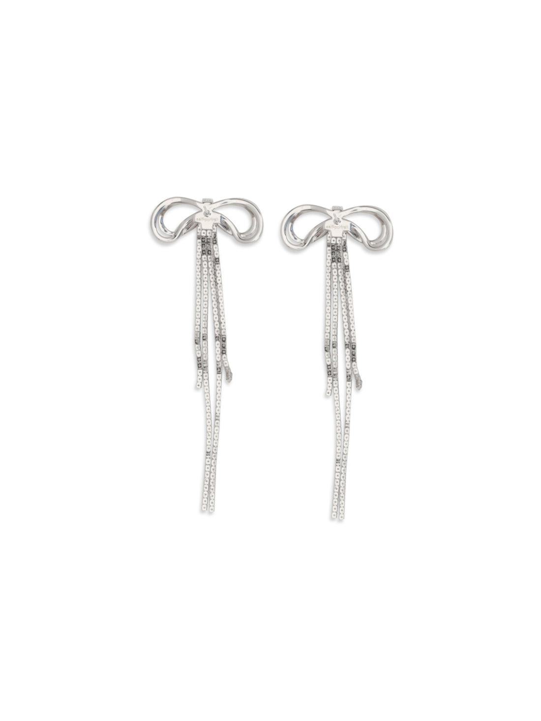 SELF-PORTRAIT OS double crystal bow earrings