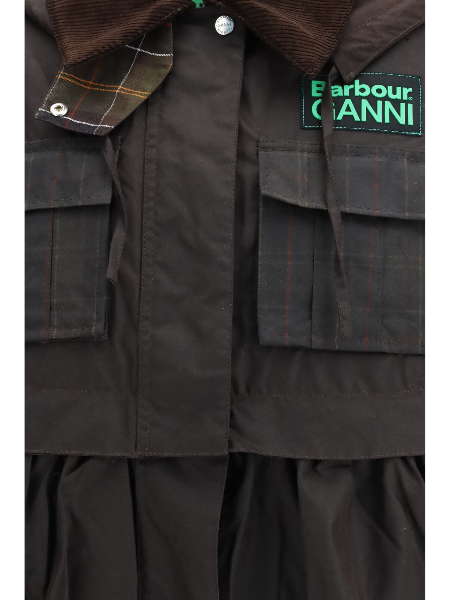 BARBOUR 6 waxed peplum jacket by barbour x ganni 