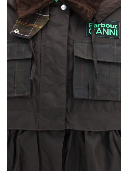 BARBOUR 6 waxed peplum jacket by barbour x ganni 