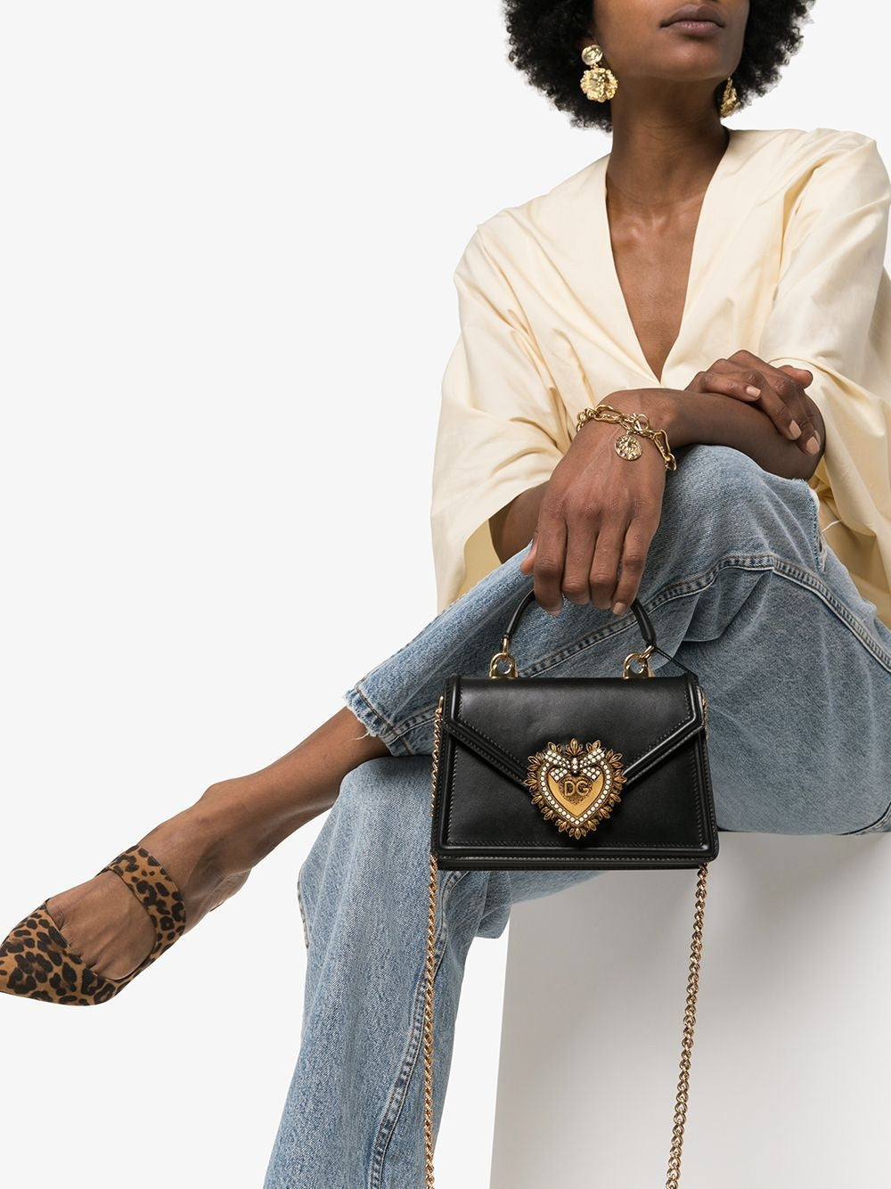 Small Devotion Leather Top Handle Bag
