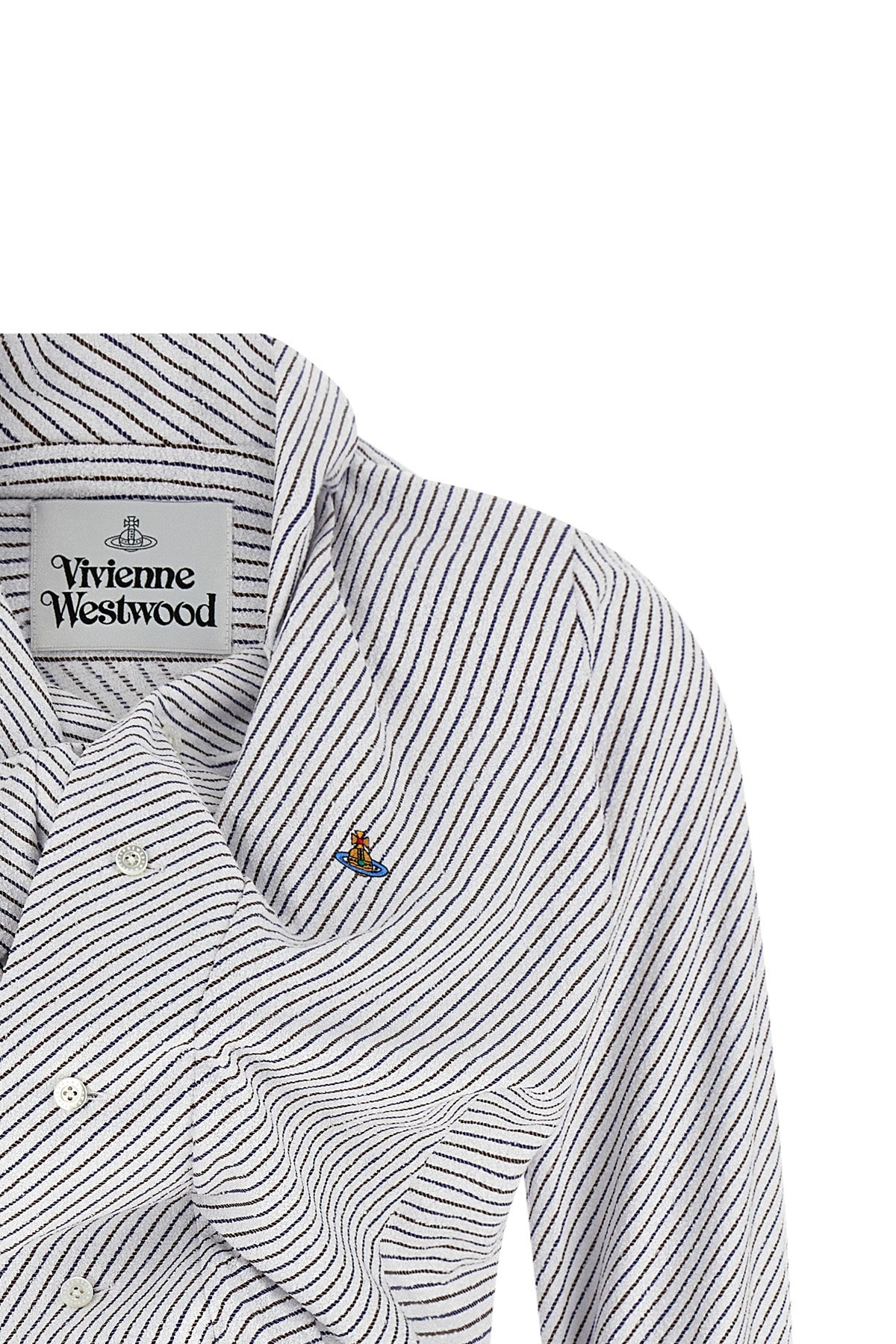 drunken two-tone striped cotton terry shirt