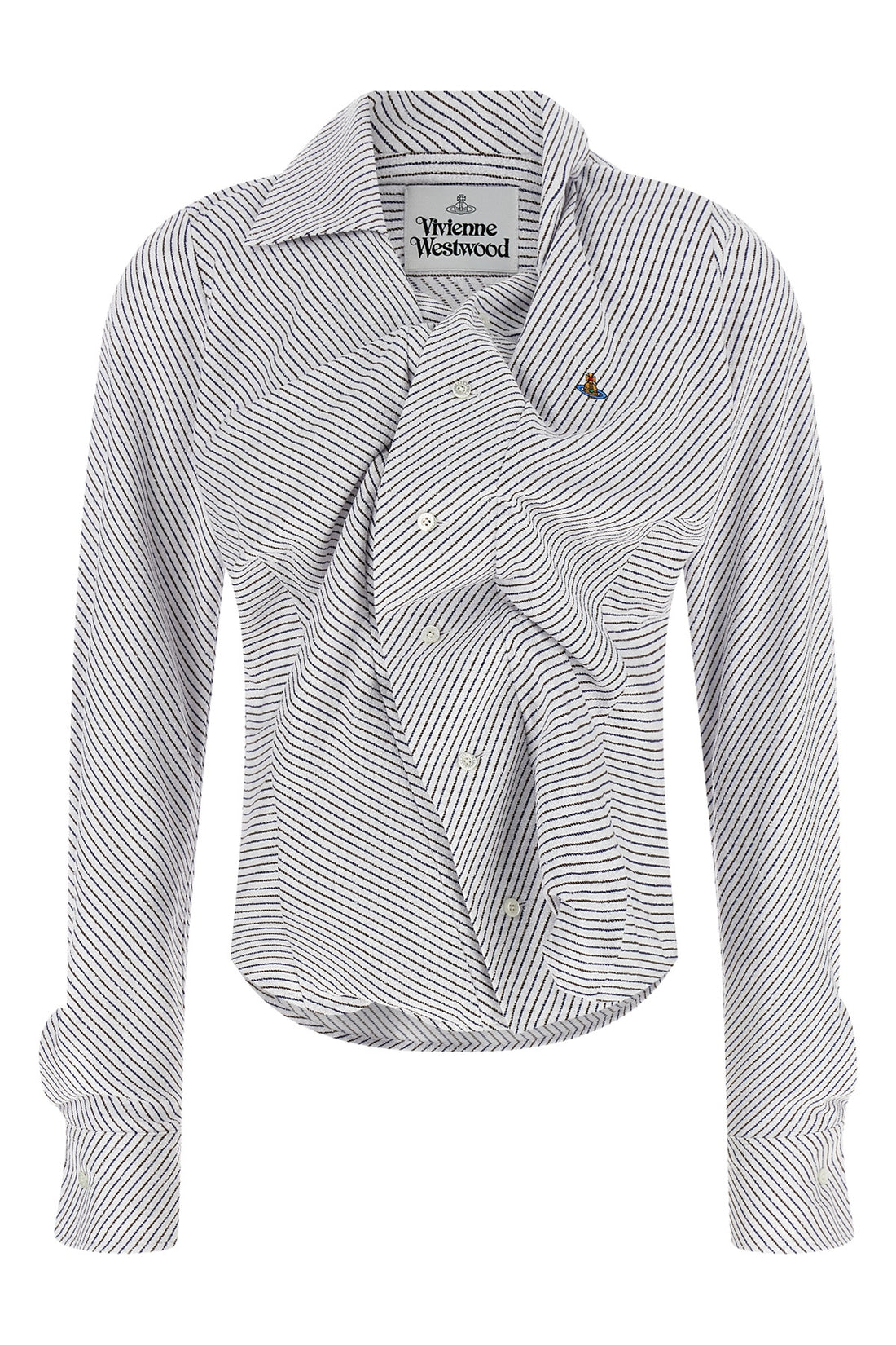 VIVIENNE WESTWOOD 42 drunken two-tone striped cotton terry shirt