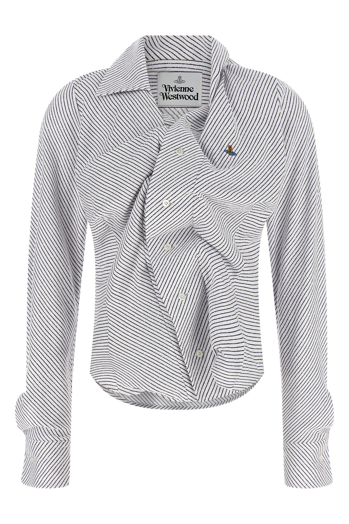 drunken two-tone striped cotton terry shirt