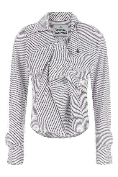 drunken two-tone striped cotton terry shirt